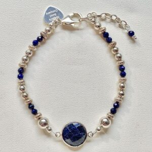 Blue Sapphire & Sterling Silver Stacking Bracelet